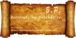 Batthyány Polikárp névjegykártya